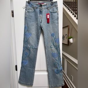 NWT Vintage Y2K Paris Chic Embellished flare Jeans size 6